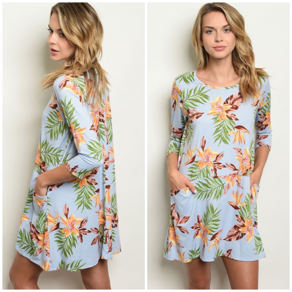☀️LAST | 3 PACK | BLUE FLORAL DRESS